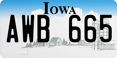 IA license plate AWB665