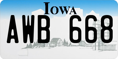 IA license plate AWB668