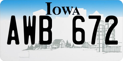 IA license plate AWB672
