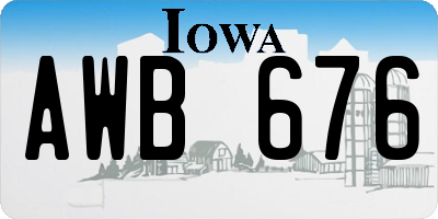 IA license plate AWB676
