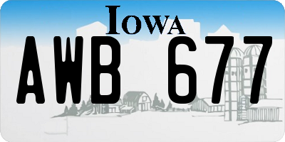 IA license plate AWB677