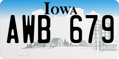 IA license plate AWB679