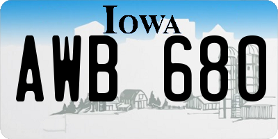 IA license plate AWB680