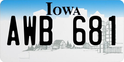 IA license plate AWB681