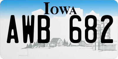 IA license plate AWB682