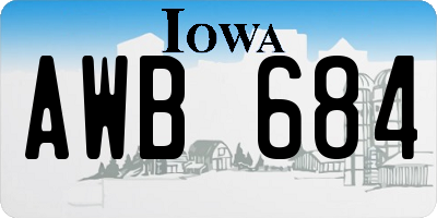 IA license plate AWB684