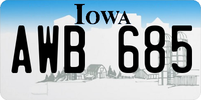 IA license plate AWB685