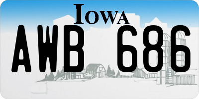 IA license plate AWB686