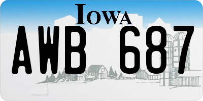 IA license plate AWB687