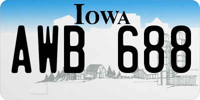 IA license plate AWB688