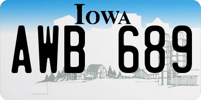 IA license plate AWB689