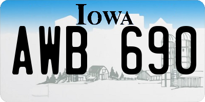 IA license plate AWB690