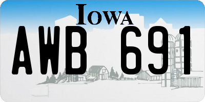 IA license plate AWB691