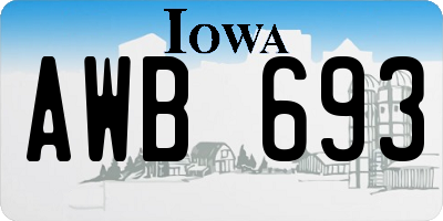 IA license plate AWB693