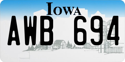 IA license plate AWB694