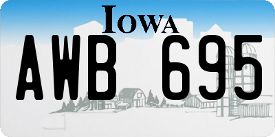 IA license plate AWB695