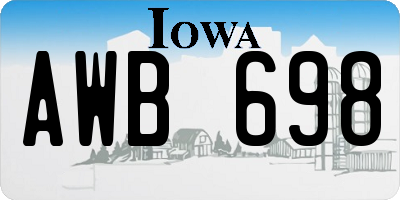 IA license plate AWB698