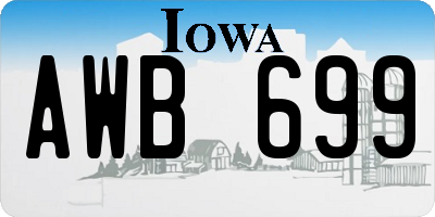 IA license plate AWB699