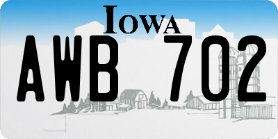 IA license plate AWB702