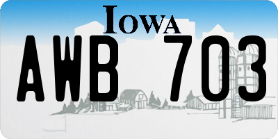 IA license plate AWB703