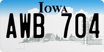 IA license plate AWB704