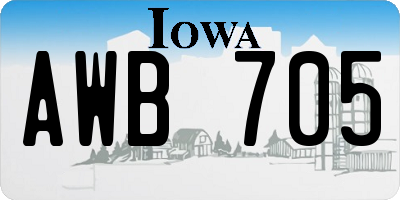 IA license plate AWB705