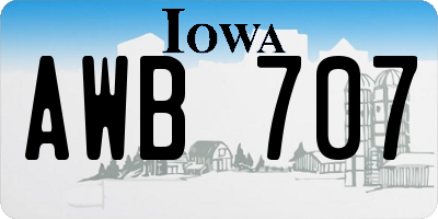 IA license plate AWB707