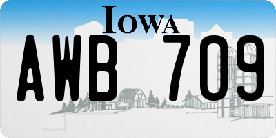 IA license plate AWB709