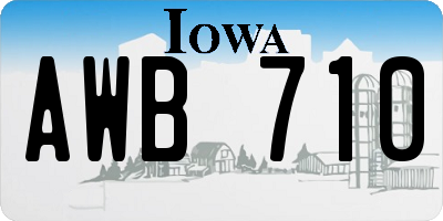 IA license plate AWB710