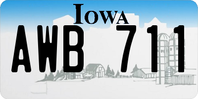 IA license plate AWB711