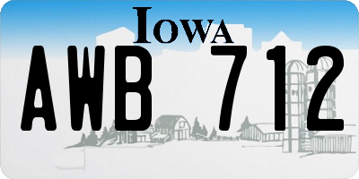 IA license plate AWB712