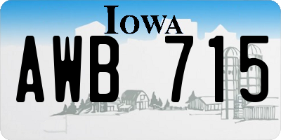 IA license plate AWB715