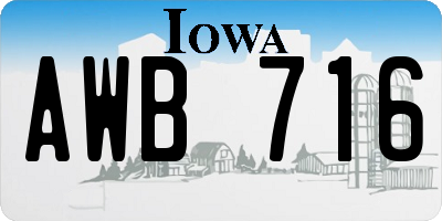 IA license plate AWB716