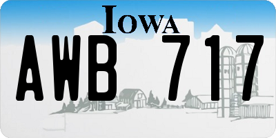 IA license plate AWB717