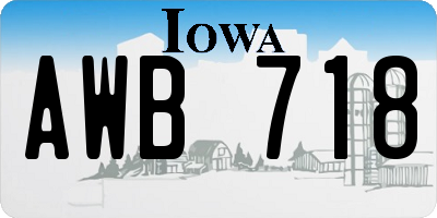 IA license plate AWB718