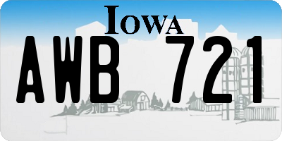 IA license plate AWB721