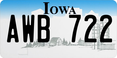 IA license plate AWB722