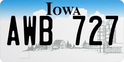IA license plate AWB727