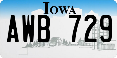 IA license plate AWB729