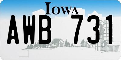 IA license plate AWB731
