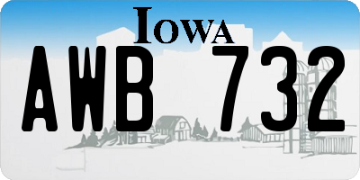 IA license plate AWB732