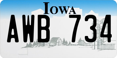 IA license plate AWB734