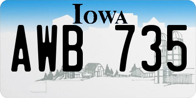 IA license plate AWB735