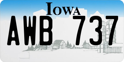 IA license plate AWB737
