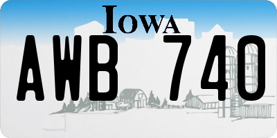 IA license plate AWB740
