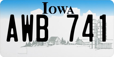 IA license plate AWB741