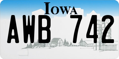 IA license plate AWB742