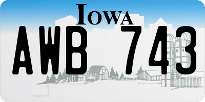 IA license plate AWB743