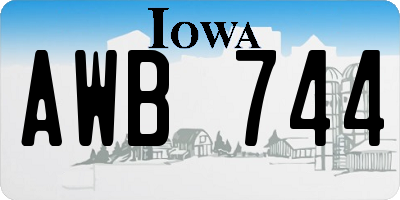 IA license plate AWB744