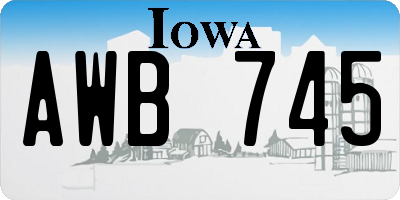 IA license plate AWB745